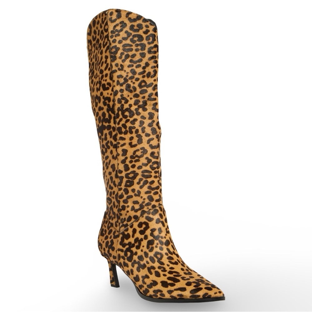 Steve Madden Leopard Print Heeled Boots - Picture 2 of 8